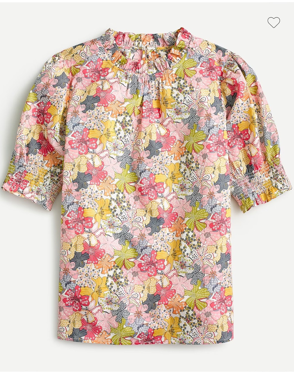 J. Crew Library London Smocked puff-sleeve top in Liberty Mauvey floral